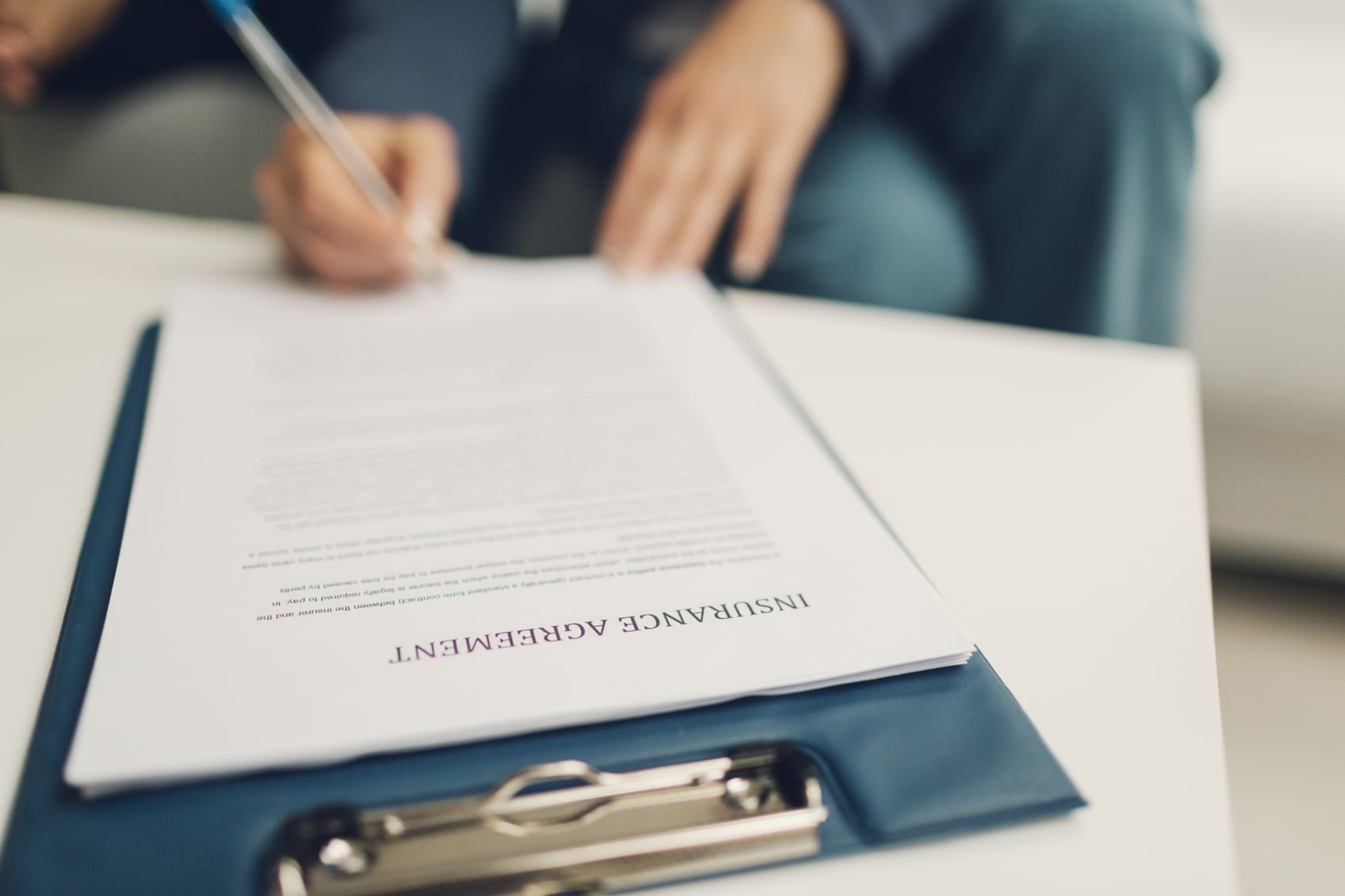Insurance Agreement Form Stock Photo