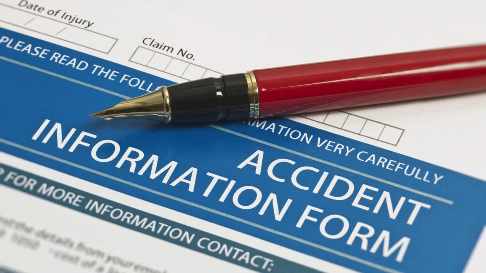 Accident Information Form Stock Photo